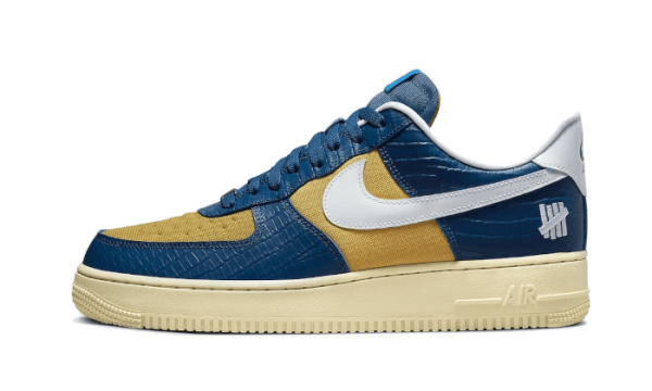 Nike Sko Air Force 1 Low SP Undefeated 5 On It Blå Gul Croc